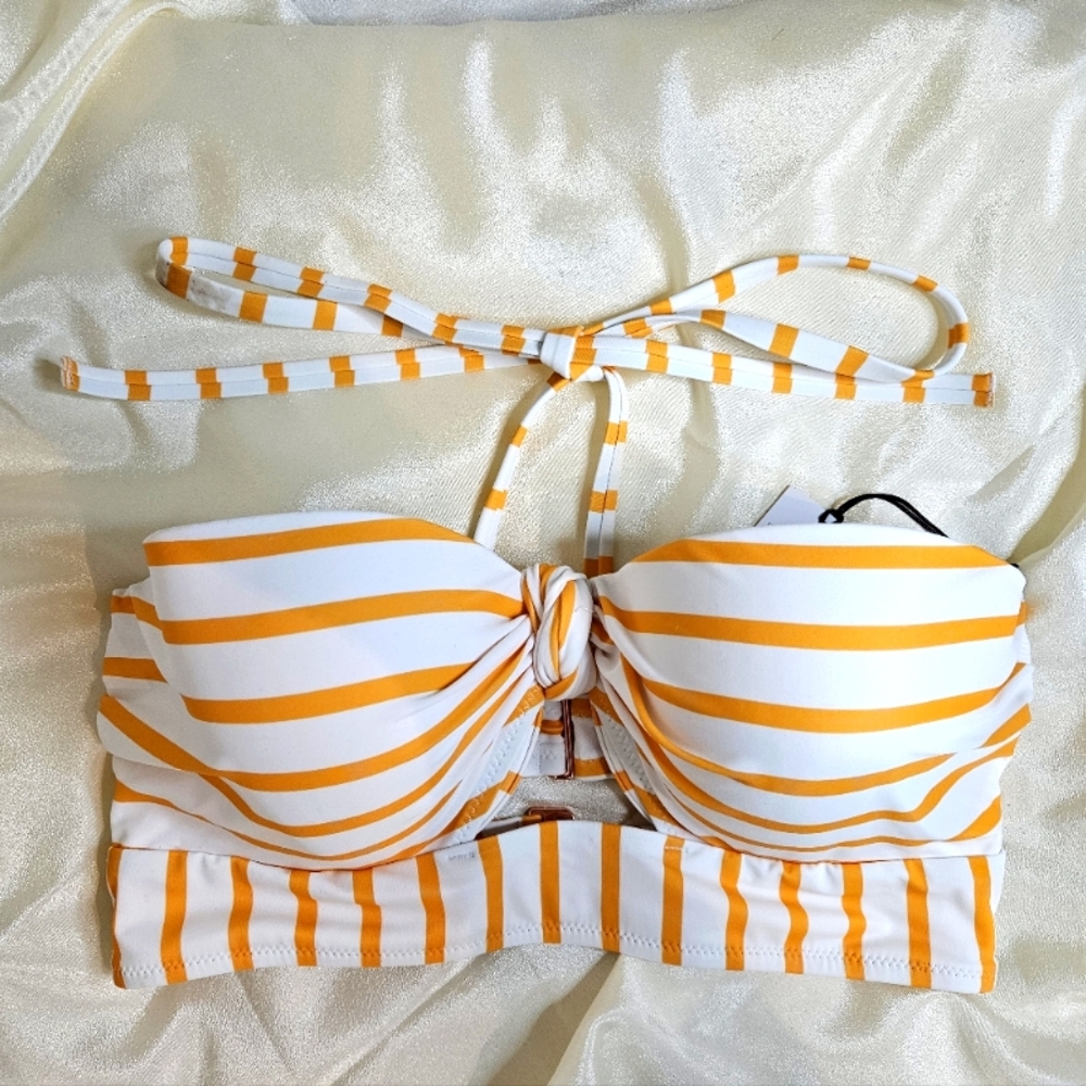 Shade & Shore Yellow & White Bikini Top NWT Various Sizes (Grab 2 swim for $15)